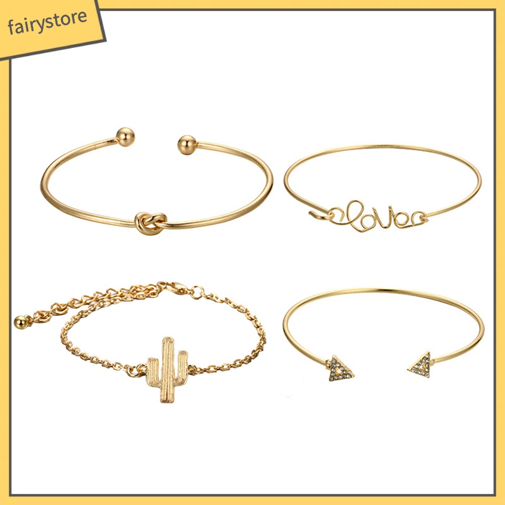 Bộ 4 vòng đeo tay kiểu dáng đa dạng thời trang