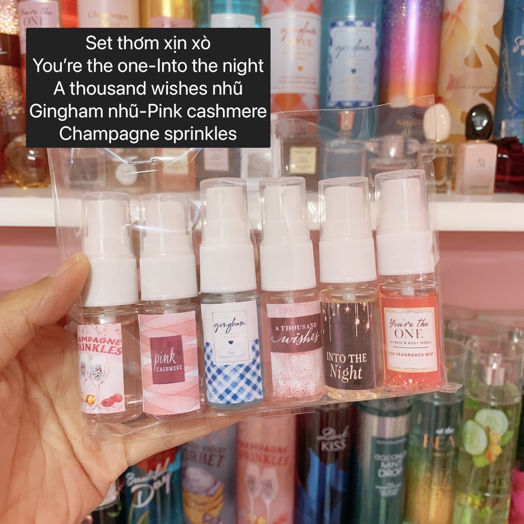 🌸 Combo 6 chai chiết bodymist mix Bath&Bodywork-Victoria's secret 10ml 🌸