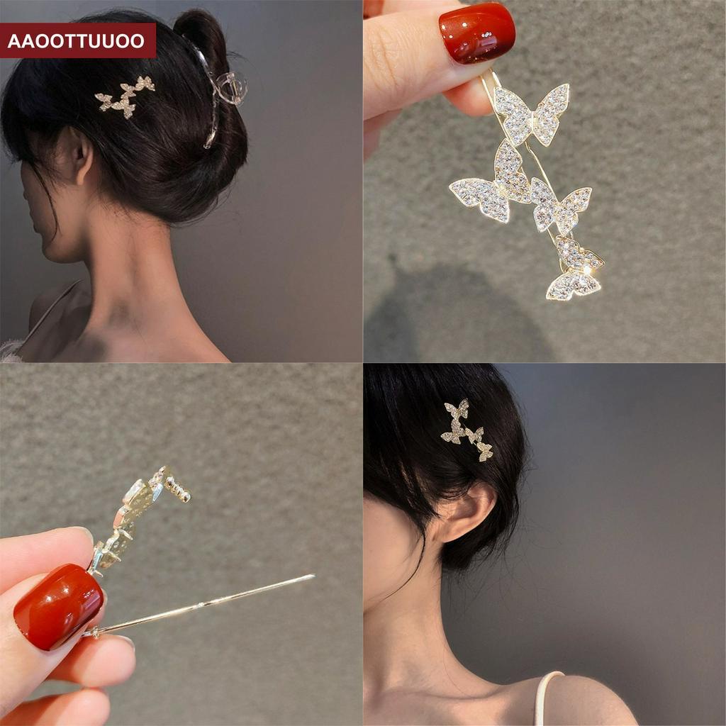 Kẹp tóc hình bướm đính đá phong cách Hàn Quốc thời trang cao cấp