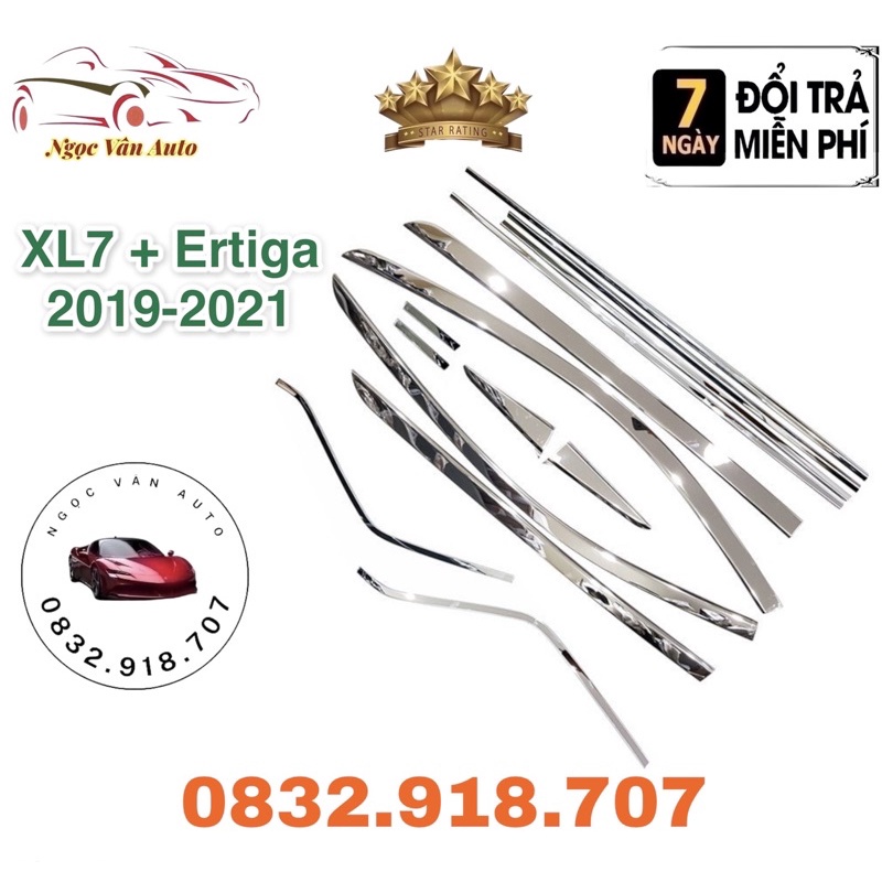 Nẹp chân kính cong kính Ertiga + XL7 2019 - 2021 inox cao cấp .