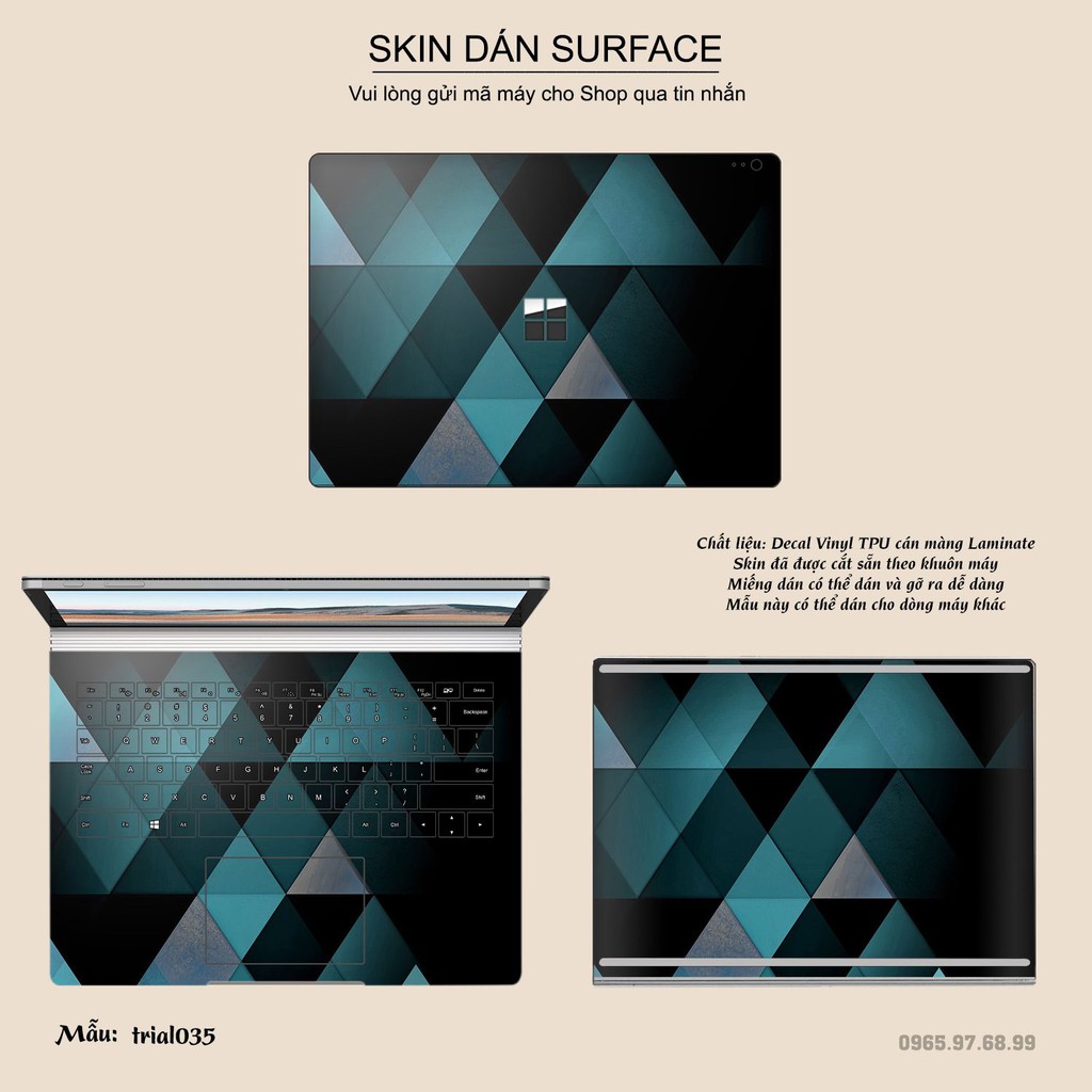 Skin dán Surface in hình Đa giác bộ 6 (inbox mã máy cho Shop)