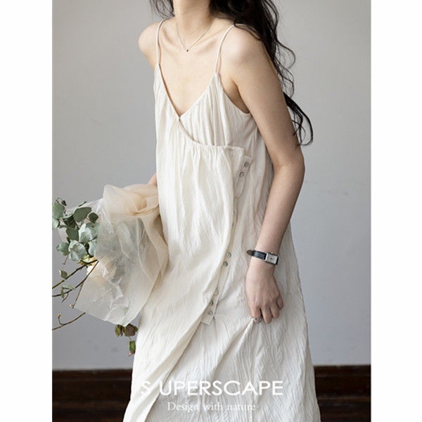 ✇❃Đầm Hai Dây Dáng Dài Hở Lưng Phong Cách Pháp Thời Trang Mùa Hè Cho Nữ