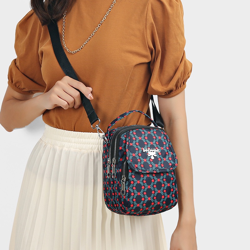 Túi Đeo Chéo Nhỏ Bằng Nylon Chống Nước Đơn Giản Thời Trang Nhật Hàn Cho Nữ