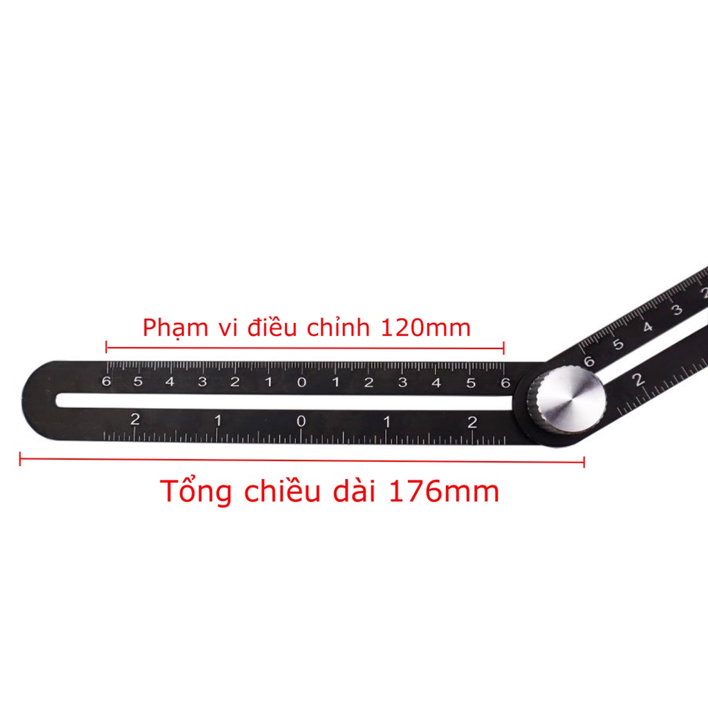 Thước đo góc đa năng định vị khoan lỗ, cữ khoan khoét lỗ gạch men 6 đoạn Loại đẹp