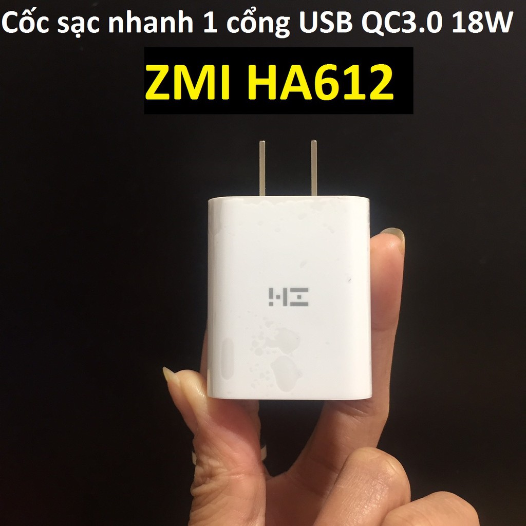 Cốc sạc nhanh 1 cổng USB QC3.0 18W ZMI HA612