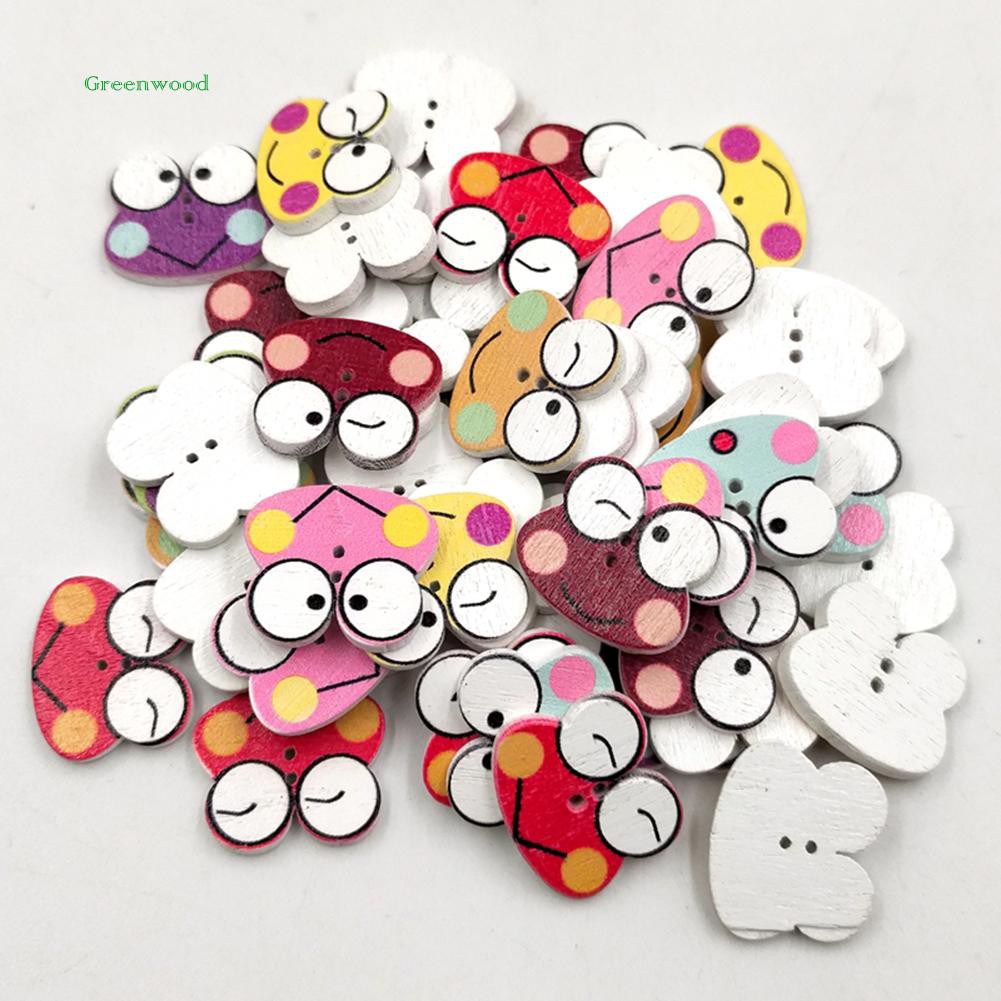 Bộ 50 nút gỗ hình con ếch dùng làm thủ công