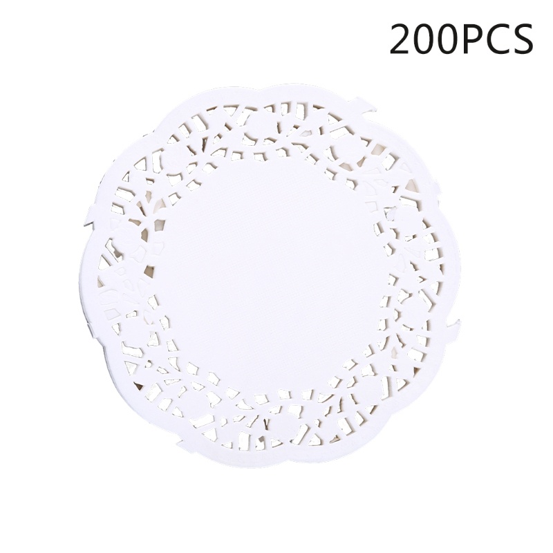 Set 200 tờ giấy lót ly tròn họa tiết ren xinh xắn