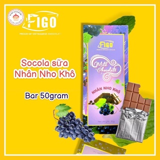 CHOCOLATE CACAO 50% VỊ NHO KHÔ MILK CHOCOLATE NHO KHÔ 50gr 🍫🍫🍫
