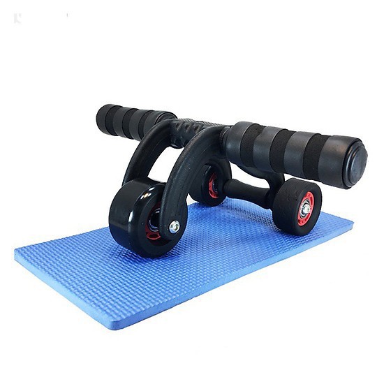 Sẵn hàng combo 10 con lăn tập cơ bụng 4 bánh tặng kèm thảm tập
