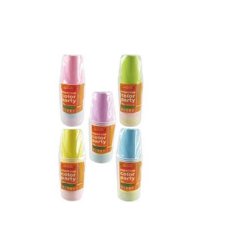 Set 30 cốc giấy màu sắc dung tích 205ml