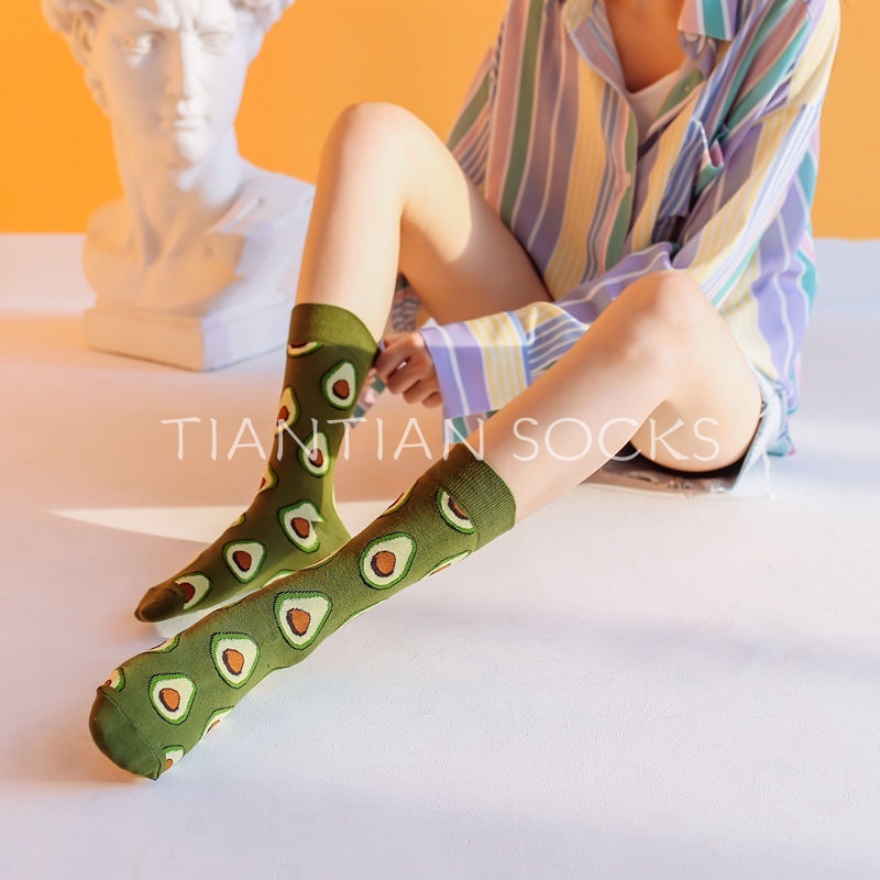 TIAN TIAN T054 Vớ tất cao cấp Vớ ống vừa phong cách Harajuku Nhật Bản nhiều màu thời trang mùa thu cho nam và nữ sinh viên