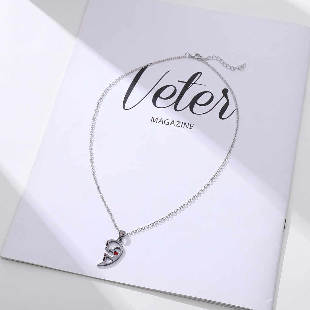 1 Cặp Vòng Cổ Choker Kết Hợp Mặt Dây Chuyền Khắc Chữ Phong Cách Punk 520 Cho Cặp Đôi