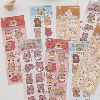 Set sticker Cute Bear - Tirado trang trí điện thoại/laptop/sổ
