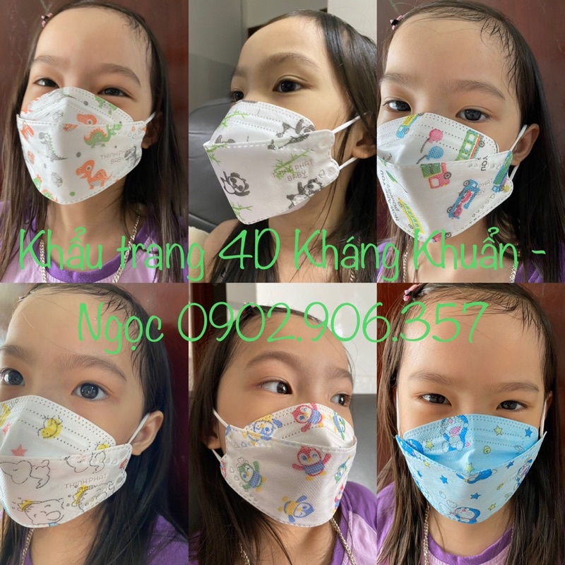 [4D MASK (KF94)] Khẩu trang y tế cao cấp kháng khuẩn 4 lớp Thịnh Phát cho bé (TÚI 10 CÁI)