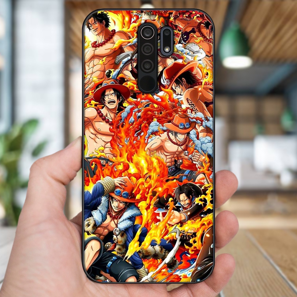 Ốp lưng Xiaomi Redmi 9 viền đen in hình Ace One Piece