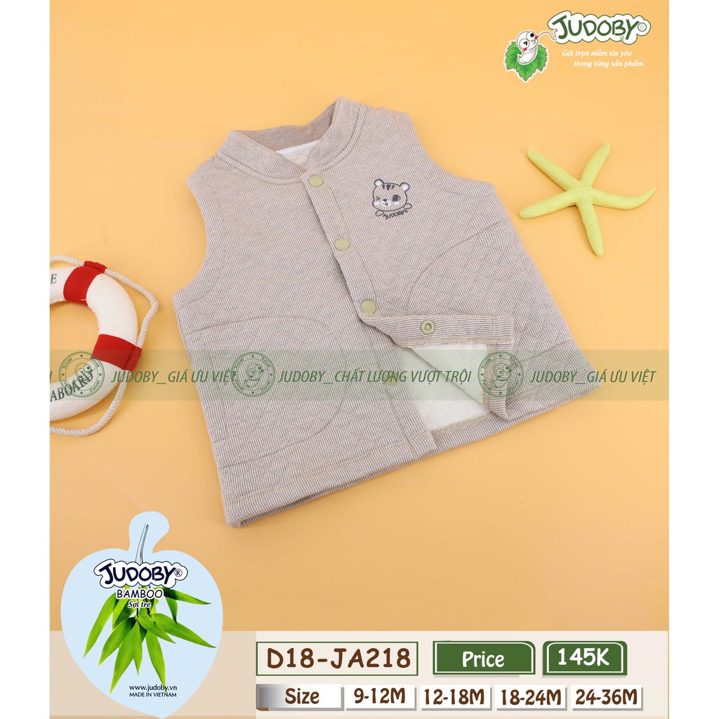 Judoby - Áo gile trần bông 2 lớp dày phối túi 12-36m JA218