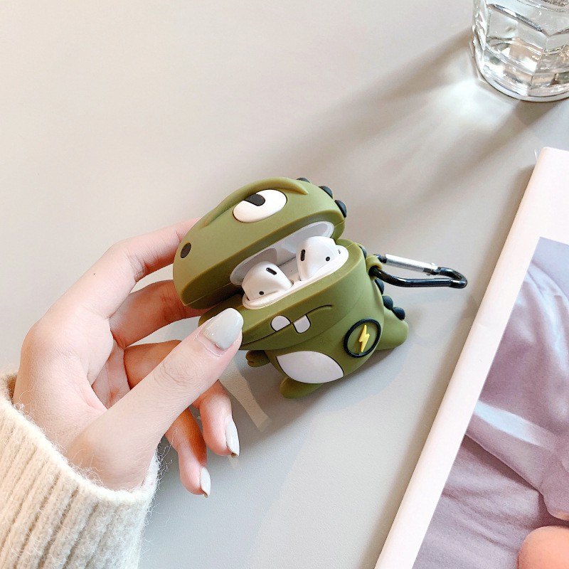 Case Airpods Bảo Vệ Tai Nghe Hình Khủng Long Sấm Sét Phù Hợp Với Airpods 1-2 Siêu Cute Dễ Thương