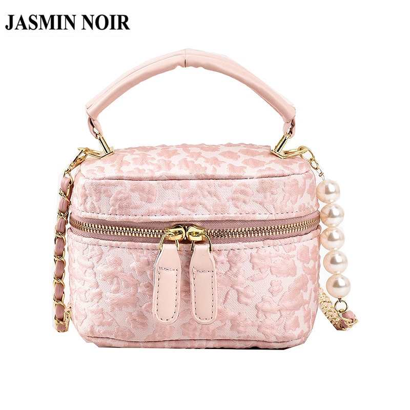 Túi Đeo JASMIN NOIR Chéo Vải Canvas Phối Dây Xích Thời Trang Trẻ Trung Cho Nữ