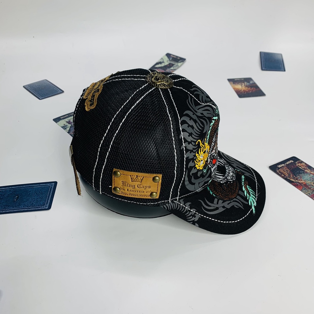 Nón ông địa , Mũ lưỡi trai four 441 rồng quấn sọ thêu full cực chất