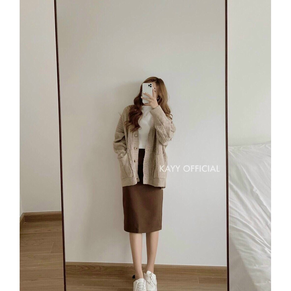 Áo Khoác Cardigan Len Nữ From Dáng Rộng Retro Cao Cấp LICA - A10 | BigBuy360 - bigbuy360.vn