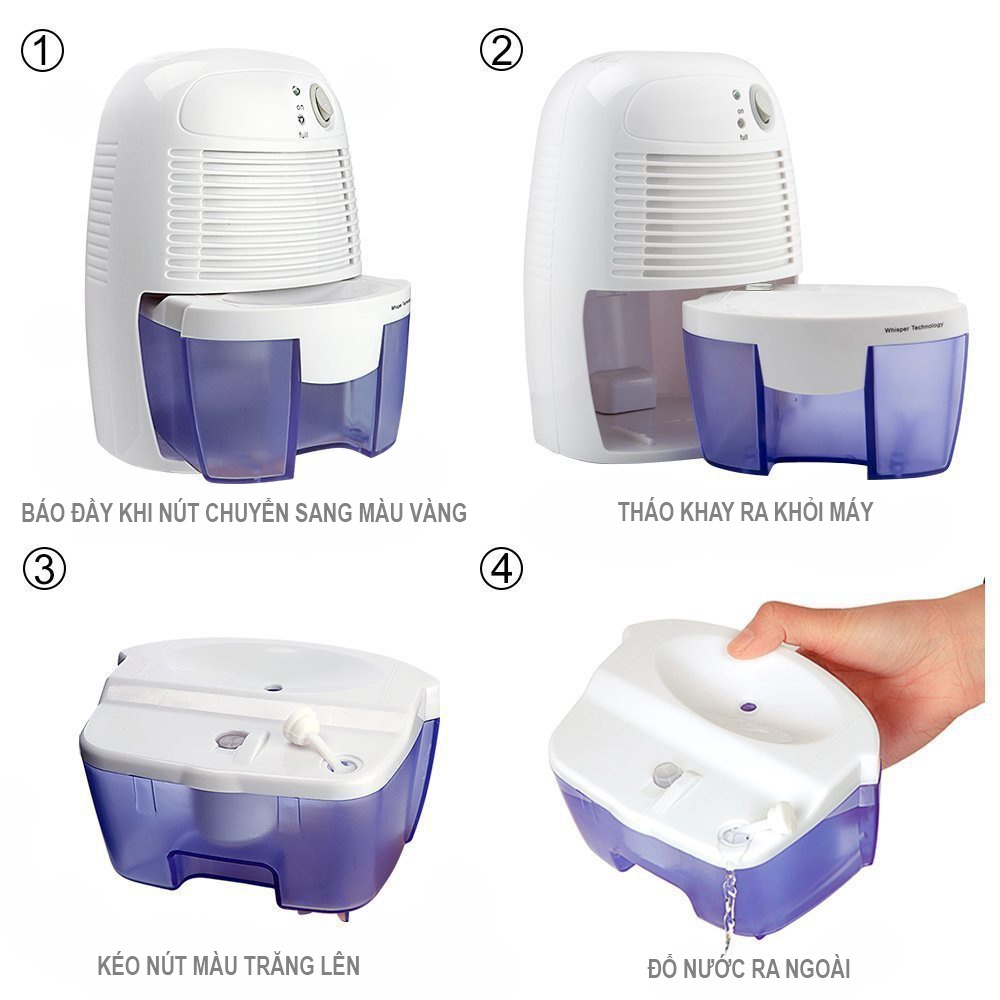 Máy Hút Ẩm Mini Dehumidifier, Loại Bỏ Mùi Ẩm Mốc Khó Chịu , Máy Chạy Êm - Tiết Kiệm Điện , Cung Cấp Không Khí Trong Lành