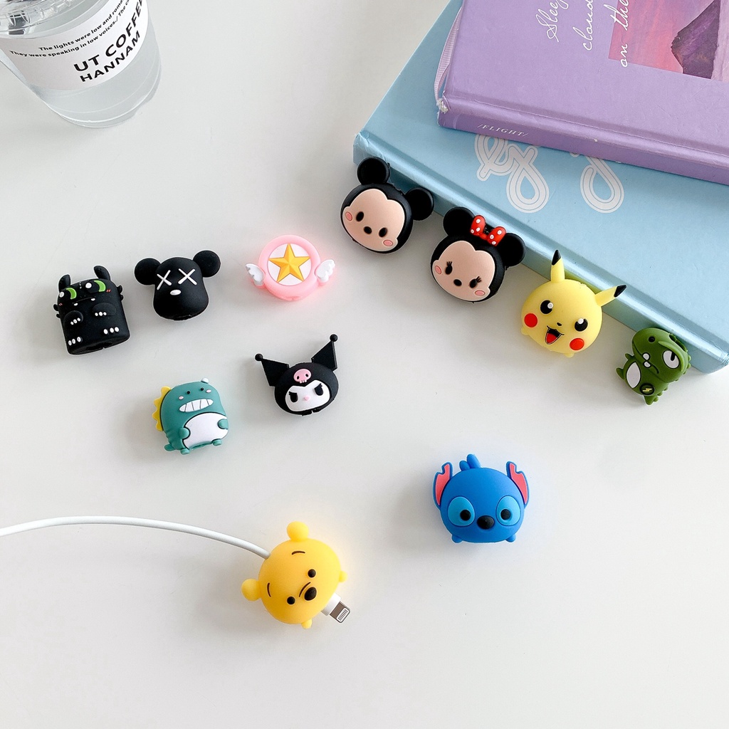 Phụ Kiện Bảo Vệ Dây Cáp Sạc + Dây Sạc Usb Hình Hoạt Hình Dễ Thương Cho Iphone Ipad 20w