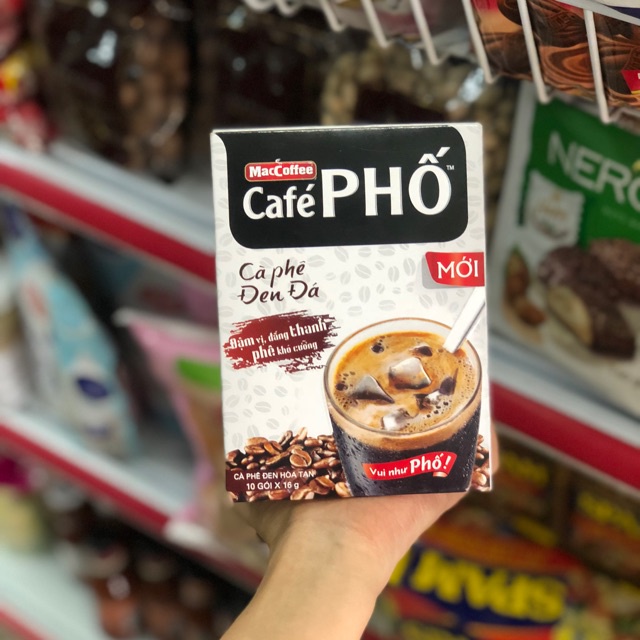 COMBO 3 HỘP CÀ PHÊ PHỐ ĐEN ĐÁ MACCOFFEE - hộp (10 gói x 16gr)