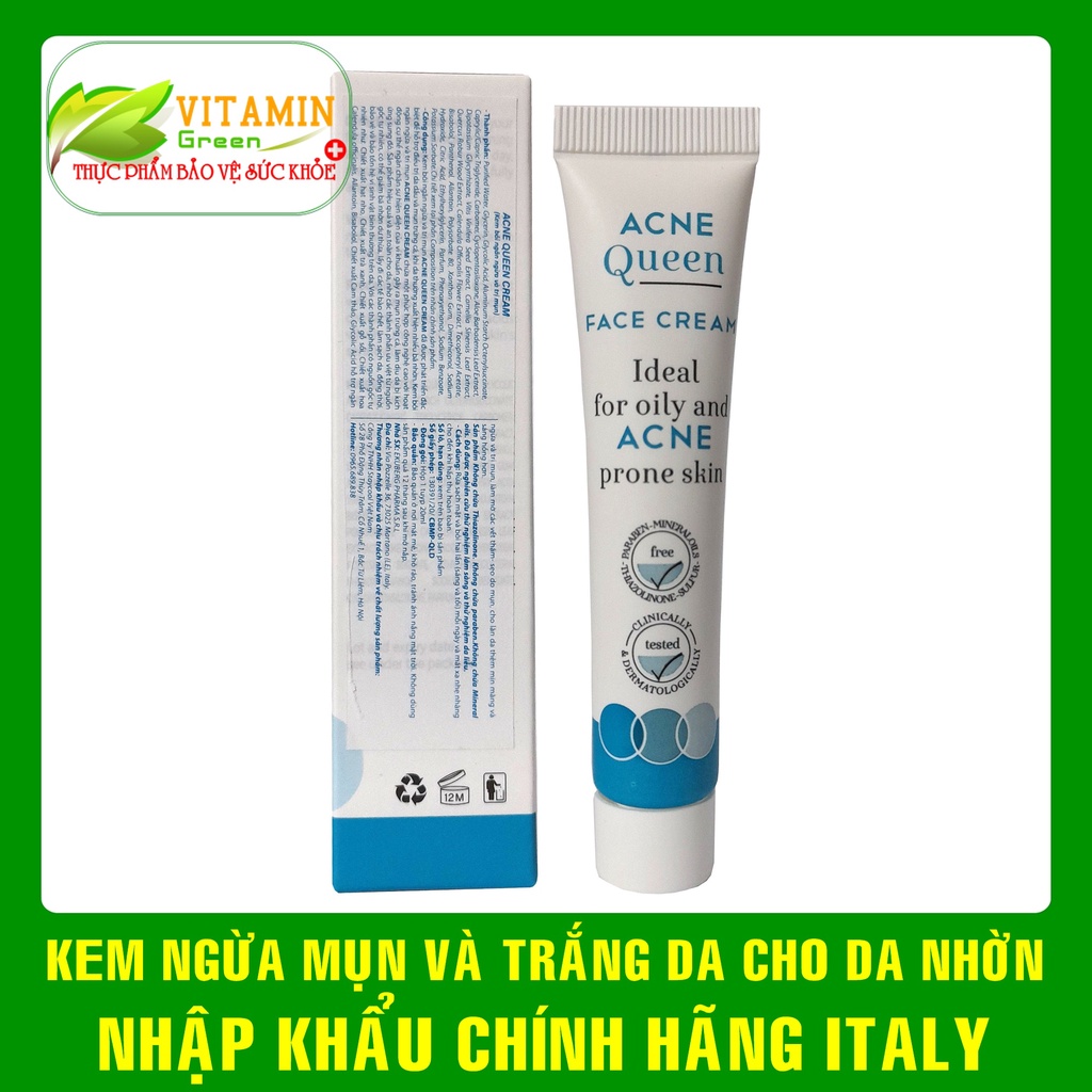 KEM NGỪA MỤN, TRẮNG DA ACNE QUEEN CREAM LÝ TƯỞNG CHO DA NHỜN | NHẬP KHẢU CHÍNH HÃNG TÂY BAN NHA