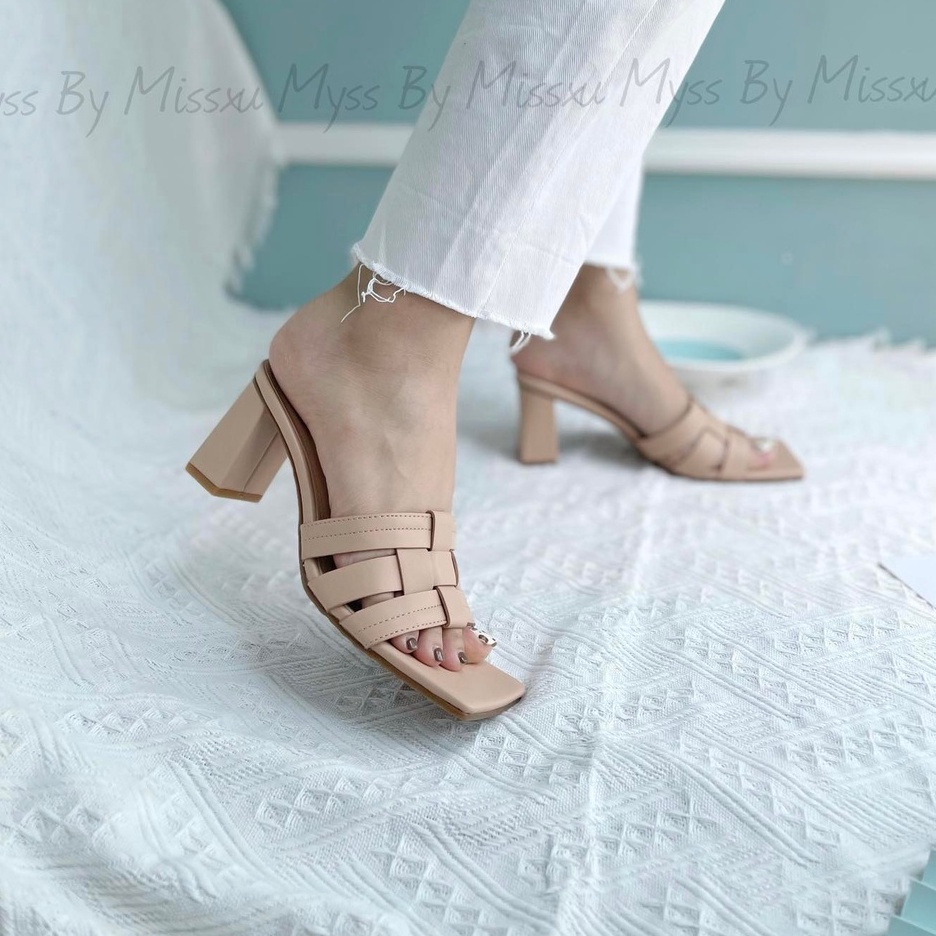 Giày sục nữ bảng ngang đan nan 7 cm thời trang MYSS - SU138