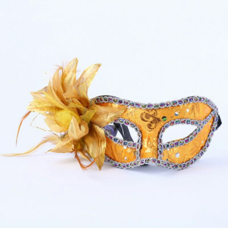 Mặt nạ hóa trang Halloween nửa mặt đính hoa cho nữ