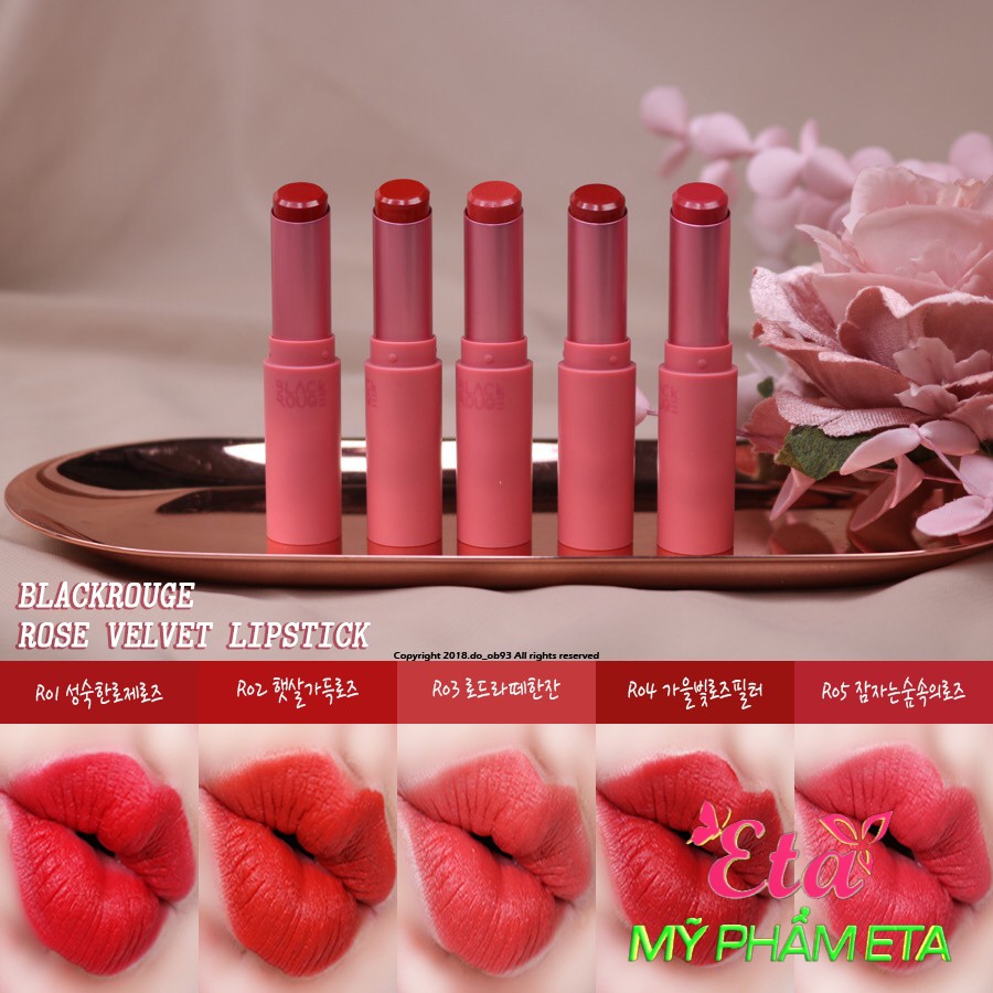 Son thỏi Black ROUGE ROSE Velvet Lipstick siêu lì mịn môi màu thời thượng | BigBuy360 - bigbuy360.vn