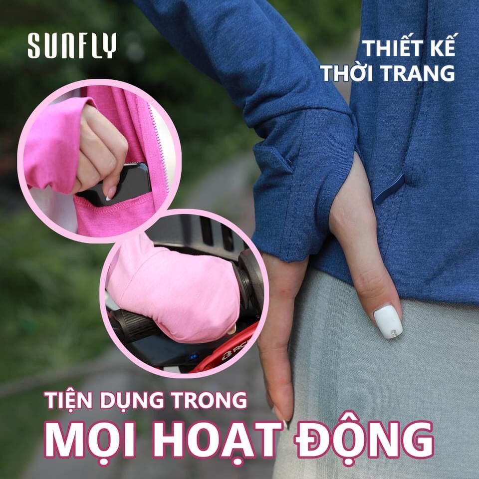 Áo chống nắng nữ SUNFLY, cản tia UV, co giãn, thoáng mát mềm mại SA9201