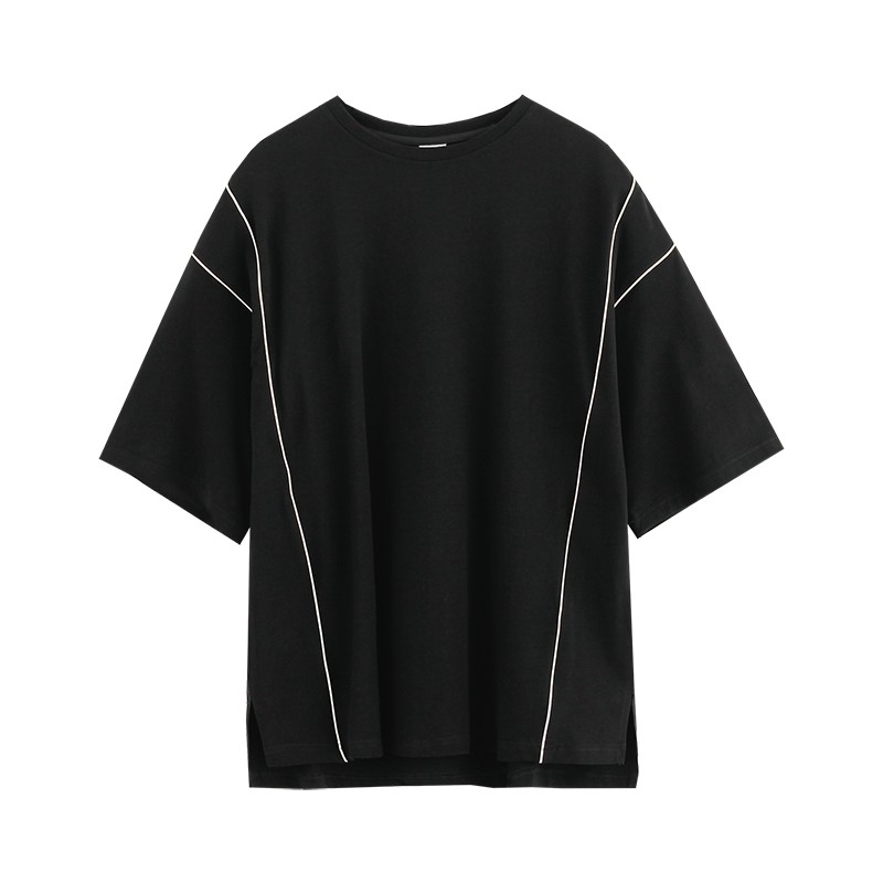 Áo thun nam unisex đơn giản màu đen trắng form rộng giống hình