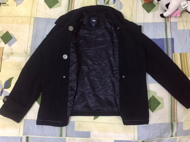 Áo khoác dạ Gap màu xanh Navy sz M Authentic hàng used