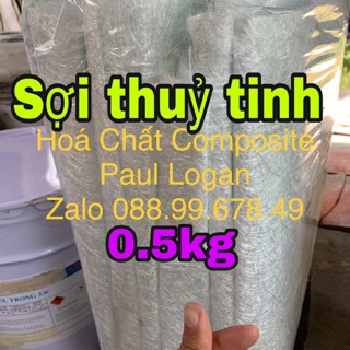 [SỢI THUỶ TINH] - dùng trong xây dựng, composite, lót/quấn pô xe [0.5kg]