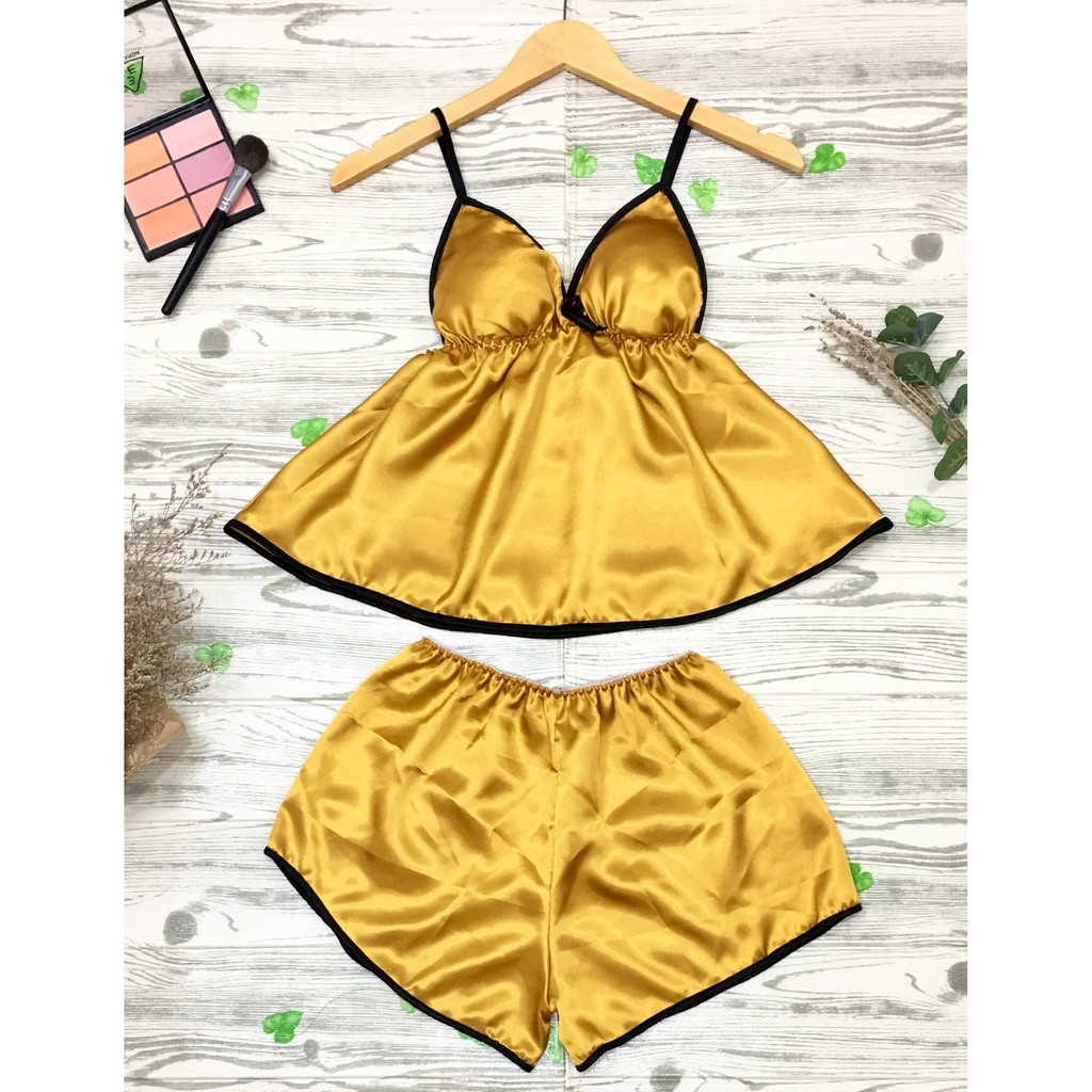[ẢNH THẬT] Bộ đồ ngủ phi lụa đơn giản FORM dưới 62 ký có mút ngực siêu êm kiểu dáng gợi cảm quyến rũ đủ màu lựa chọn | BigBuy360 - bigbuy360.vn