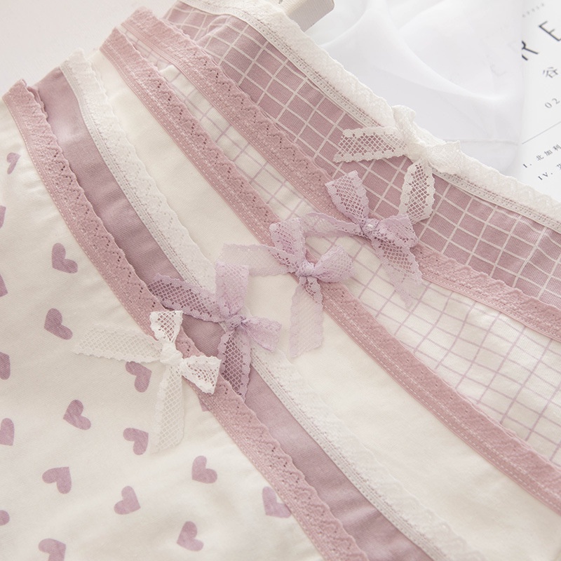 Quần lót nữ màu tím xinh xắn, Quần lót cotton không lộ viền, đường may tinh xảo SAVILL L110