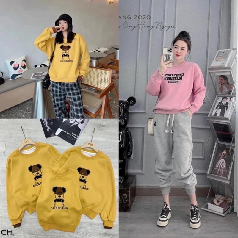 ÁO NỈ CỔ TRÒN LÓT BÔNG SIÊU XINH | BigBuy360 - bigbuy360.vn