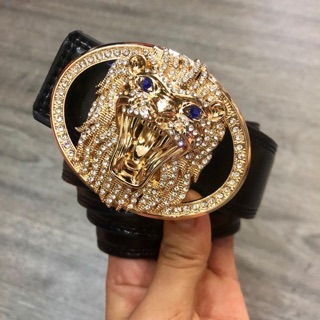 Thắt lưng nam đính đá mặt sư tử