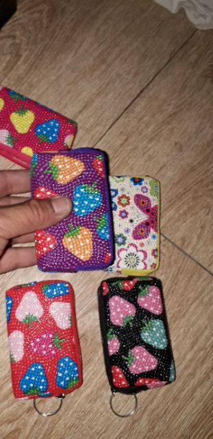 Set 5 cái Bóp da PU có dây kéo hình quả dâu