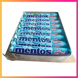 Kẹo nhai Mentos bạc hà (bịch 16 cây )
