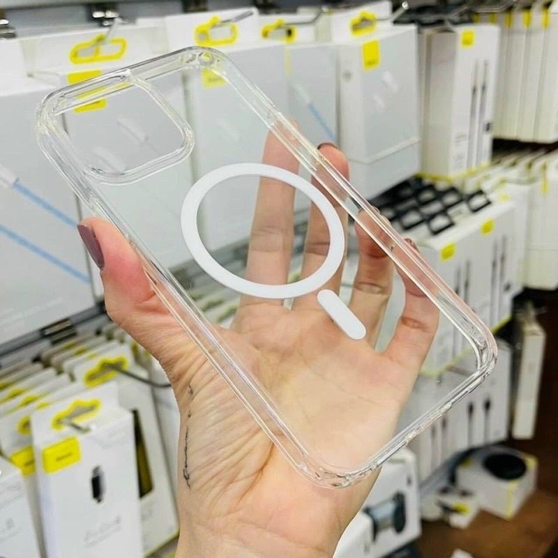 Ốp Lưng Trong Suốt Hỗ Trợ Sạc Không Dây MagSafe Iphone 14 pro max , 14 prp , 14 max , 14 , 13, 13 Pro, 13 Pro Max