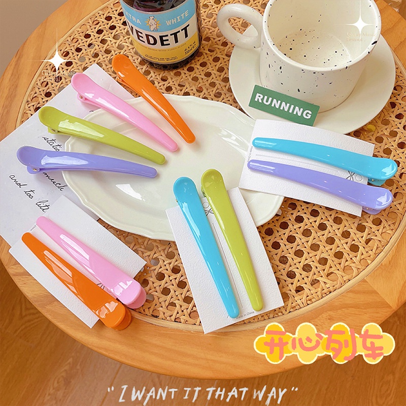 Kẹp mỏ vịt kẹp tóc cao cấp màu candy ngọt bóng nhiều size Ulzzang