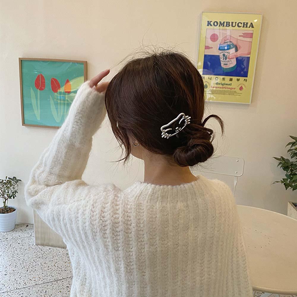 NICKOLAS Trâm Cài Tóc Kim Loại Hình Mèo Xinh Xắn Cho Nữ