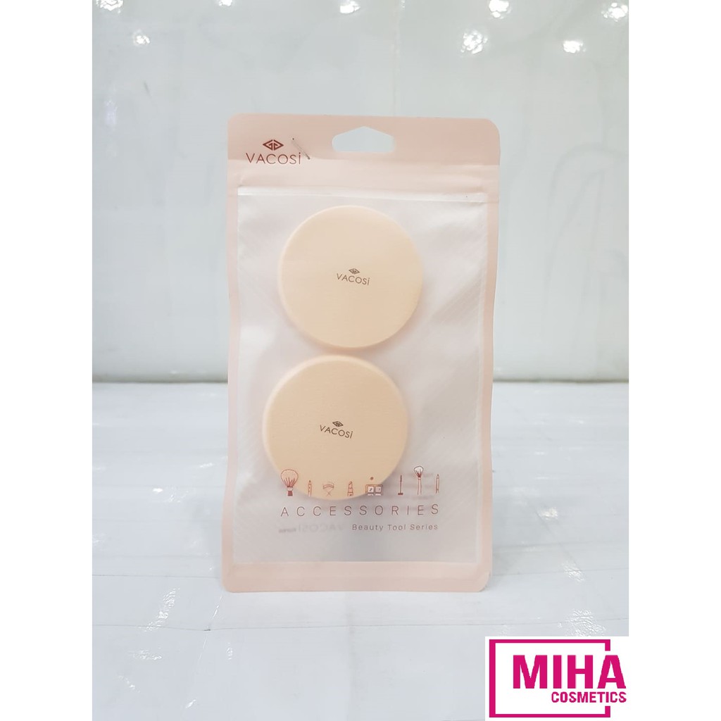 Bịch 2 Cái Bông Phấn Ướt Tròn Nhỏ BP03 Vacosi Hàn Quốc
