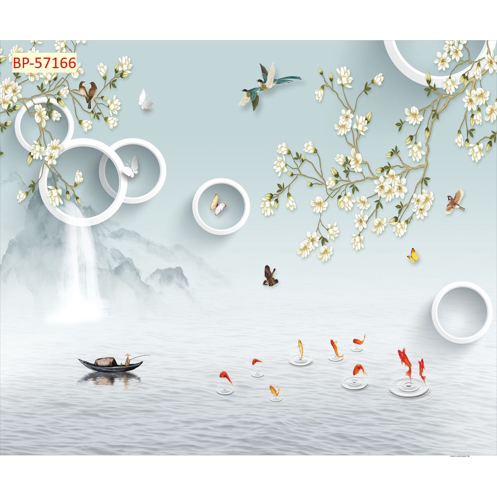 Tranh 3D INDOCHINE Vải Lụa Dán Tường Cao Cấp tạo cảm giác thoải mái, tự nhiên