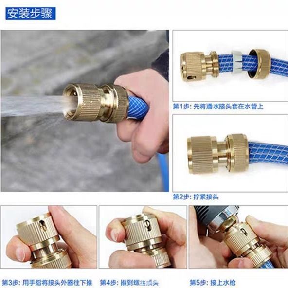 Đầu Nối Ống Nước Áp Suất Cao 4 Điểm Bằng Đồng Nguyên Chất