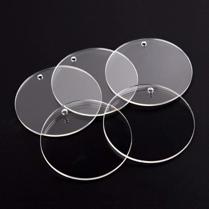 Bộ 30 Móc Khóa Acrylic Trong Suốt Hình Tròn / Chữ Nhật Độc Đáo DIY