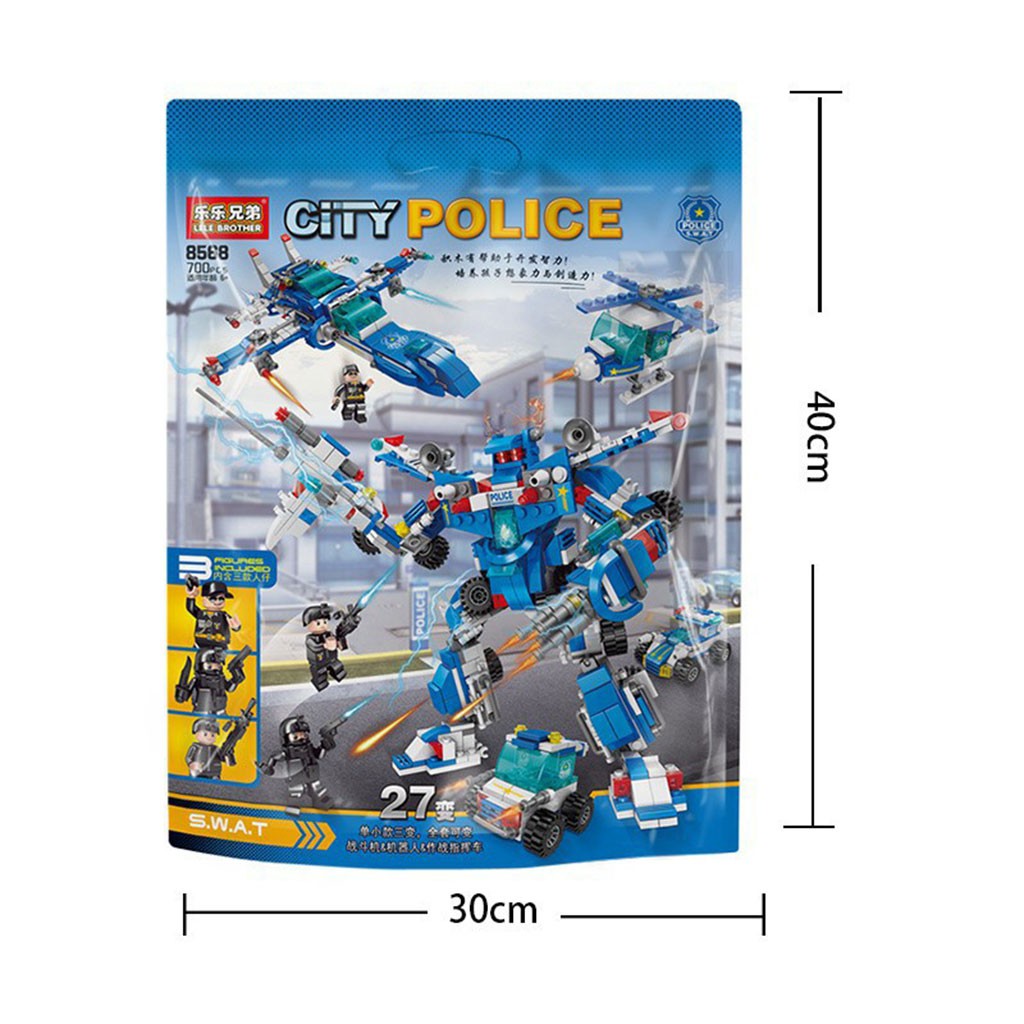 Lego Robot xe tải cảnh sát đặc nhiệm giúp trẻ tư duy sáng tạo đồ chơi xếp hình với 700 mảnh ghép