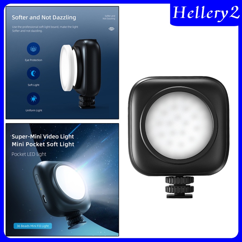 [HELLERY2] Mini Adjustable Video Fill Light Rechargeable for Vlog Video Makeup Camera